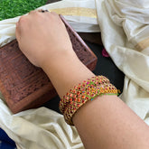 Kada Kundan Bangle - Orange Ring-G4867